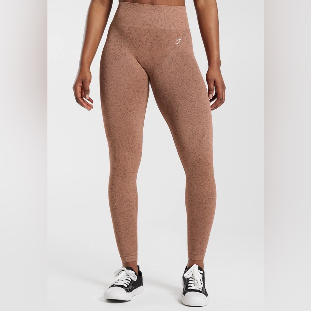 Gymshark Adapt Fleck Seamless Leggings - Sandstone Brown, small